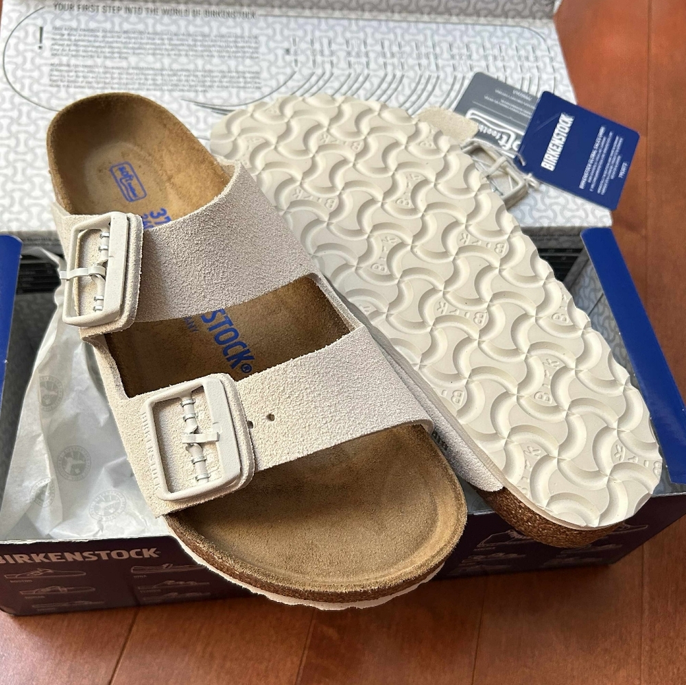 BIRKENSTOCK ARIZONA soft footbed suede leather women's sandals